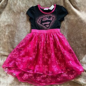 Supergirl Pink and Black Dress Size 6/6x